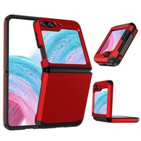 Coque de téléphone rigide en TPU décorée par injection, avec anneau magnétique intégré et charnière blindée électroplaquée, disponible en 6 couleurs, pour Z Flip 3/4/5 5G