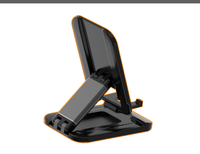 Support de téléphone et tablette pliable en alliage de zinc et ABS PC, design flexible multi-angle réglable, base en silicone lestée antidérapante