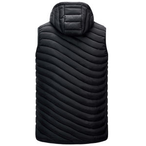 Vente en gros de gilet de sport universel et chaud pour hommes et femmes avec logo personnalisé veste en duvet coupe-vent sans manches gilet large à capuche pour hommes - Product Image 2