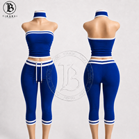 Conjunto de Dos Piezas de Ropa de Verano 2026 con Logotipo de Goma Personalizado, Top Corto sin Tirantes con Rayas y Pantalones Cortos, Ropa Informal para Mujer