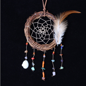 Moyen coloré gravier teng <span class=keywords><strong>cercle</strong></span> capteur de rêves suspendu fenêtre de la maison petit acte de suspension le rôle du pendentif Twilight City - Product Image 1