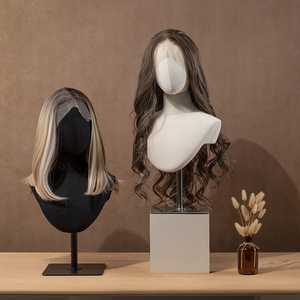 Expositor de Sombreros de Guangzhou, Cabeza de Maniquí para Pelucas Cubierta de Lona con Soporte Metálico para Exhibición de Pelucas en Salones de Belleza, Tiendas Minoristas y Escaparates - Product Image 3