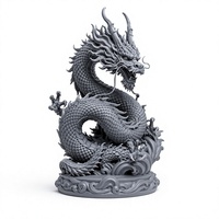 Statue de dragon en résine imprimée en 3D SLA, figurine en stéréolithographie, texture détaillée à l'échelle, décoration d'intérieur, art personnalisé OEM