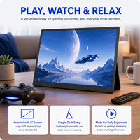 Écran portable secondaire pour ordinateur portable 18,5 pouces FHD IPS HDR, moniteur de jeu avec MINI HD-IN et support pliable