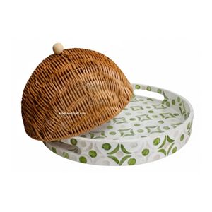 Bandeja de Almacenamiento de Madera con Madreperla Bohemia Hecha a Mano para Ramadán Eid |   Contenedor de Alimentos Premium con Diseño Flexible para Postres y Fiestas - Product Image 6