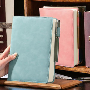 Carnet de notes A5 haut de gamme en cuir PU, couverture rigide, 100 pages, journal de minutes pour réunions d'affaires, fournitures de bureau personnalisables pour cadeaux - Product Image 2