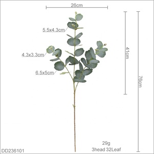 Tallos <span class=keywords><strong>de</strong></span> Eucalipto Artificiales, Hojas <span class=keywords><strong>de</strong></span> Dólar Plateado Realistas para Decoración del Hogar y Bodas - Product Image 4