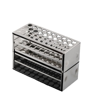 Soporte para tubos de ensayo de acero inoxidable, soporte para tubos de centrífuga de laboratorio con múltiples orificios para uso en laboratorios escolares - Product Image 1