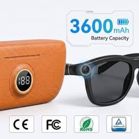 Lunettes Intelligentes avec Caméra 8MP 4K, WiFi, Activation Vocale, Lecture Musicale, Traduction IA, Étanchéité IPX-5, Contrôle Tactile et par Boutons
