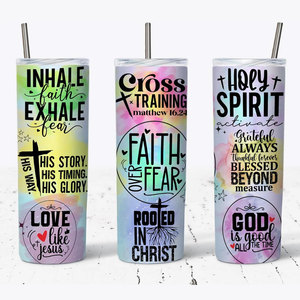 Nuevo Vaso Personalizable de 20oz, Delgado, con Versículo Bíblico Religioso y Frase Motivacional, Taza de Viaje de Acero Inoxidable - Product Image 3