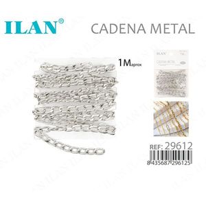 Catena in metallo ILAN, circa 1 m, colore argento, per la creazione di gioielli e artigianato - Product Image 1