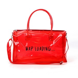 Custom Color Clear Overnight <b>Bag</b> Pvc Duffle Handbag with Letter Oem Fashion Unisex Spend the Night Duffel <b>Bag</b> Over Night <b>Bags</b> - Product Image 4