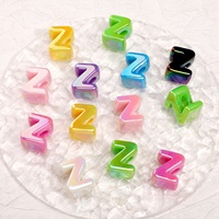 Perles Alphabet Arc-en-ciel Irisées à Grand Trou A-Z en Acrylique pour DIY Porte-clés Bracelet Chaîne de Téléphone Accessoires de Porte-clés