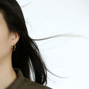 Trendy18K Gold Hoop Earrings Women's Minimalist Geometric Design 18K Gold Plated <b>Stud</b> Jewelry Fashion Accessory - Product Image 5