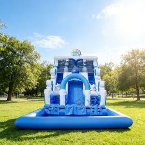 Toboggan aquatique gonflable avec piscine, pour usage extérieur, commercial, pour fêtes, locations de jeux pour enfants et adultes - Product Image 1