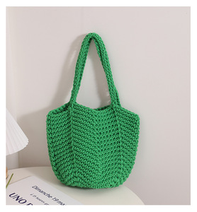 Nuevo <span class=keywords><strong>2023</strong></span> verano Mujer moda <span class=keywords><strong>bolsos</strong></span> de mano un hombro algodón tejido bolso mano ganchillo bolso playa verano bolsas Tote - Product Image 6
