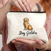 Trousse de maquillage personnalisée avec motif Golden Retriever, sac de rangement de voyage pour articles de toilette, pochette cosmétique, cadeau pour enterrement de vie de jeune fille