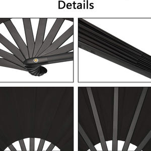 Éventail à main en bambou de grande <span class=keywords><strong>taille</strong></span> personnalisé, éventail pliant de grande <span class=keywords><strong>taille</strong></span> imprimé sur mesure avec logo - Product Image 2