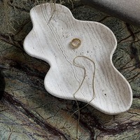 Stonekocc marbre naturel géométrique travertin plateau décoration créative maison hôtel bureau bijoux stockage fruits plateau décoration