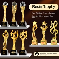 Trofeo de resina grabado ecológico FORT ISLAND, personalización para reunión anual, canto creativo de reconocimiento de personal excepcional