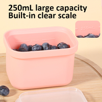 Récipient de congélation réutilisable et multifonctionnel de 250ml en silicone pour la soupe et la sauce à glaçons avec couvercle