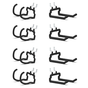 Vietnam Origin Pegset Black 8PC <b>Hooks</b> & <b>Rails</b> Pegboard Mounted Iron Industrial Style Different Sizes And Shapes eight of <b>hooks</b> - Product Image 1