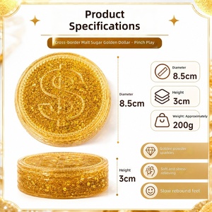 Jouet à presser réaliste en forme de <span class=keywords><strong>dollar</strong></span> américain, poudre dorée Aurora, jouets anti-stress souples, vente en gros de jouets souples pour enfants - Product Image 4