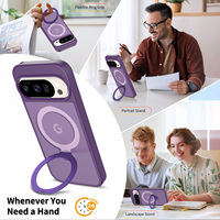 Étuis de téléphone en PC+TPU au toucher de la peau de luxe pour Google Pixel 10 9 Pro XL Support magnétique Couverture de téléphone arrière pour Pixel 6 7 8A