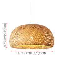 Lampe suspendue en bambou naturel tissé à la main, style Wabi-Sabi, forme dôme, éclairage intérieur pour hôtel et maison d'hôtes