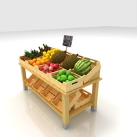 Fabrieksgroothandel op maat gemaakte houten fruit- en groentepresentatie rekken voor fruit en groenten