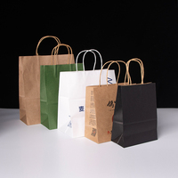 Sac en kraft jetable avec poignée en corde pour le shopping, les vêtements, les cadeaux, les aliments et les plats à emporter