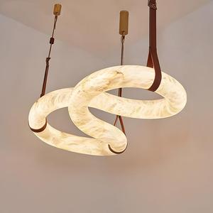 Lampadario Circolare in Marmo Naturale <span class=keywords><strong>per</strong></span> Soggiorno, Design Elegante in Ottone <span class=keywords><strong>per</strong></span> Villa, Hotel, Atrio e Sala Espositiva - Product Image 1