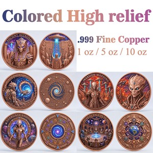 Moneta in Rame Puro 999 da 1 oz, <span class=keywords><strong>Serie</strong></span> Aliena 3D ad Alto Rilievo, Mondo Oltre l'Universo, Colore UV, Edizione da Collezione Colorata - Product Image 2