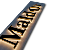 Enseigne lumineuse en métal 3D personnalisée populaire, lettres lumineuses LED, publicité intérieure, lettres en relief