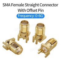 Conector SMA Hembra Recto, Conector Coaxial RF Chapado en Oro, de CC a 6 GHz, para Montaje en PCB con Soldadura, Suministro del Fabricante