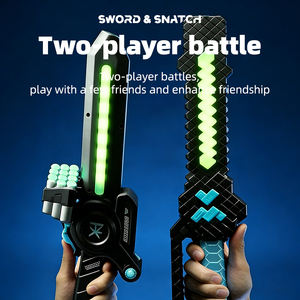 Lampe de nuit de style <span class=keywords><strong>épée</strong></span> à pixels LED Becho, <span class=keywords><strong>lanceur</strong></span> de balles molles pour enfants, jouets originaux, lampe d'ambiance de bureau détachable - Product Image 3