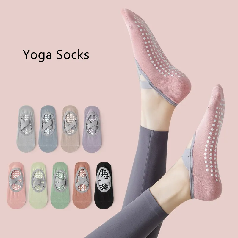 Wholesale Indoor Women Antislip Sports Socks Private Label Non Slip Fitness Dance Yoga Socks Non Slipper Pilates Socks