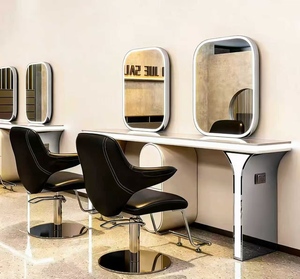 Nouveau Miroir de Salon de Coiffure Tendance en Marbre, Spécial Coiffure, pour Coupe, Permanente et Coloration - Product Image 3
