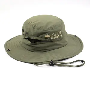 Lightweight Breathable High Quality Nylon Fisherman Hat Embroidery Custom Logo Hiking Bucket Hat For Sports