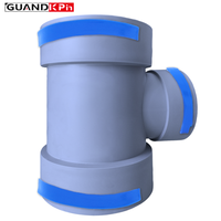 Raccord en T semi-rigide en PEHD 75mm 110mm à clipser pour système de ventilation ERV HRV d'air frais, taille personnalisée, blanc
