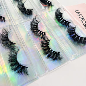 まつげベンダーフルストリップ3Dミンクまつげふわふわ25mmミンクまつげプライベートラベルDカールロシアスタイル3Dミンクまつげ - Product Image 2