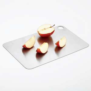 Planche à découper en acier inoxydable avec règle et trou, légère, rectangulaire - Product Image 1