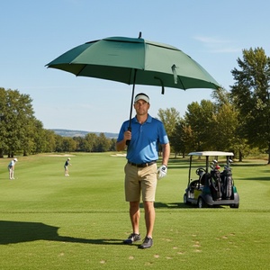 Parapluie de golf vert mousse 68 pouces, double couche, coupe-vent, imperméable, grand format, ouverture automatique, armature en fibre de verre pour hommes et femmes - Product Image 3