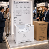 Baignoire de toilettage pour chien en acrylique de luxe, pliable et peu encombrante, pour utilisation dans la salle de bain