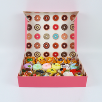 Boîte à donuts jetable en papier de qualité alimentaire, personnalisée avec logo et taille, pour la vente en gros de pâtisseries et de snacks