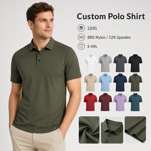 เสื้อโปโลผู้ชายแบบมีโลโก้สั่งทำ น้ำหนัก 220 กรัม ผ้าไนลอนผสมสแปนเด็กซ์ยืดได้ 4 ทิศทาง ระบายอากาศได้ดี เหมาะสำหรับใส่ทำงานหรือลำลอง ขายส่ง ไซส์ S-4XL สีเขียวมะกอก - Product Image 1