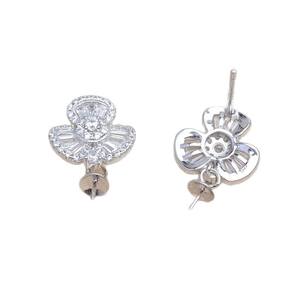 อุปกรณ์ทำเครื่องประดับเงินแท้ 925 รุ่น JG5912 สำหรับงาน DIY ประดับมุกและเพชรซิркоเนีย รูปดอกไม้ ขนาด 7-8 มม. ถาดเปล่าสำหรับต่างหู งานกึ่งสำเร็จรูป ขนาดเม็ดลูกปัด 3 มม. - Product Image 4