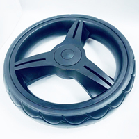 Roue à rayons en plastique Nobby de 11 pouces pour chariot de jouets avec frein à dégagement rapide, pneu en PU et roulement à billes