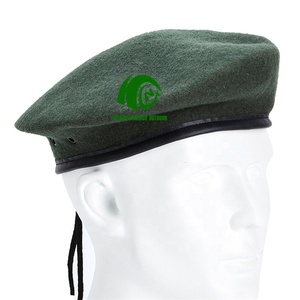 La fabbrica di KANGO produce berretti francesi di colore verde blu navy custom logo cappello traspirante 100 lana verde berretti per uomo - Product Image 5