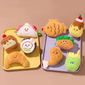 2026 Hamburg Hot Dog Fries Bread Plush Pendant Keychain Creative Cartoon Bag <b>Decoration</b> <b>Car</b> Key Accessories for Children Gift - Product Image 2